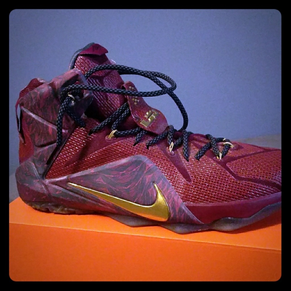 Lebron 12's.  Size 13